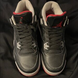 Jordan Boys Black and Red High-Top Sneakers